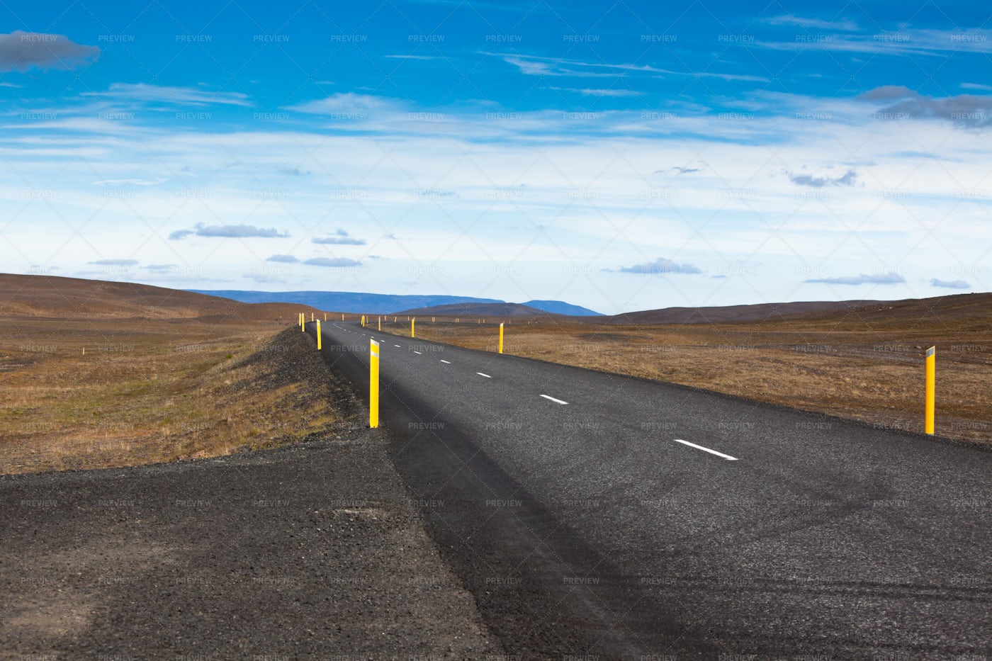 Iceland Highway Through Lava Field: Stock Photos