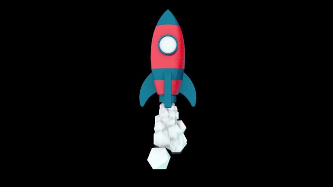 Cartoon Flying Rocket - Stock Motion Graphics | Motion Array