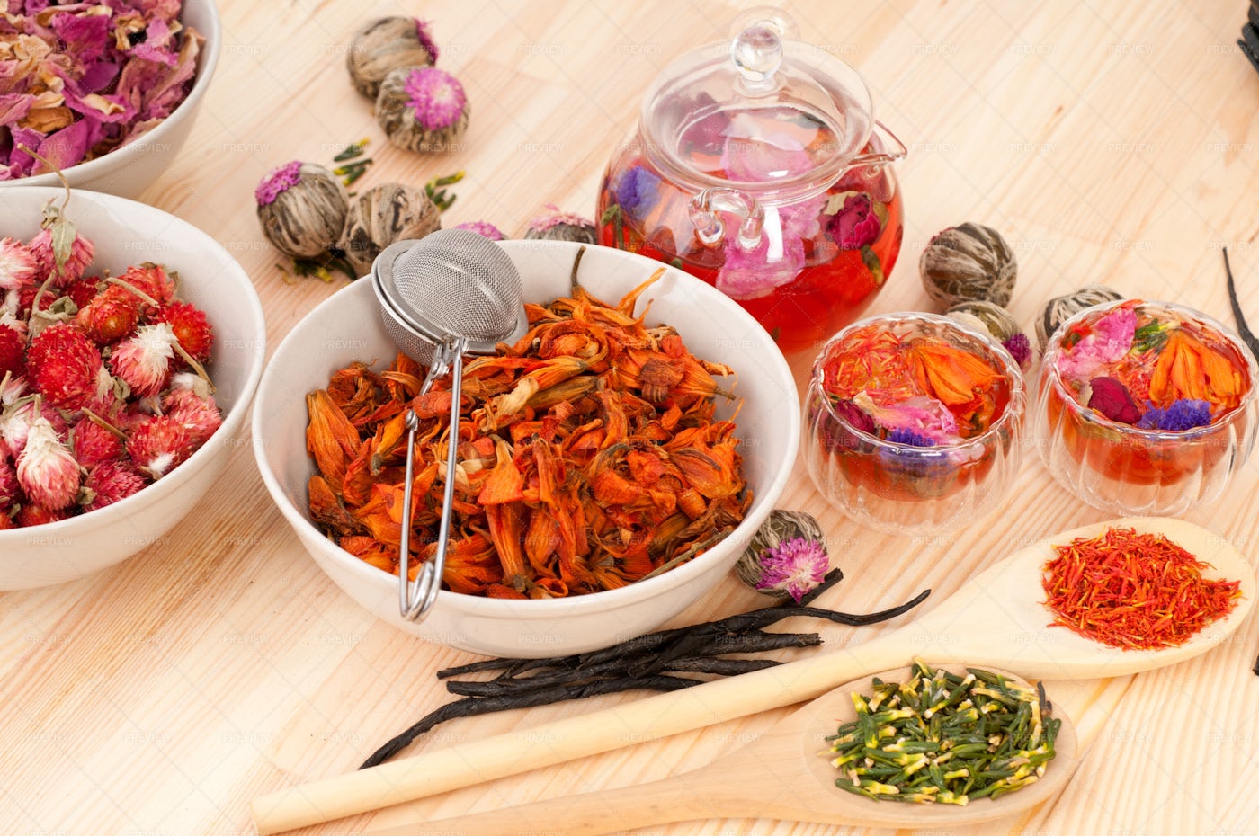 Floral Tea Infusion: Stock Photos