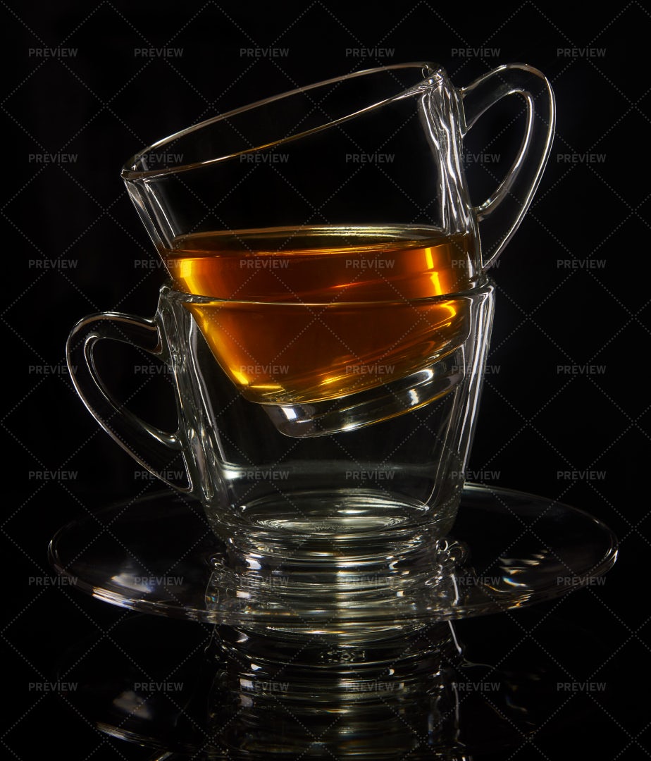 Two Cups With Tea: Stock Photos