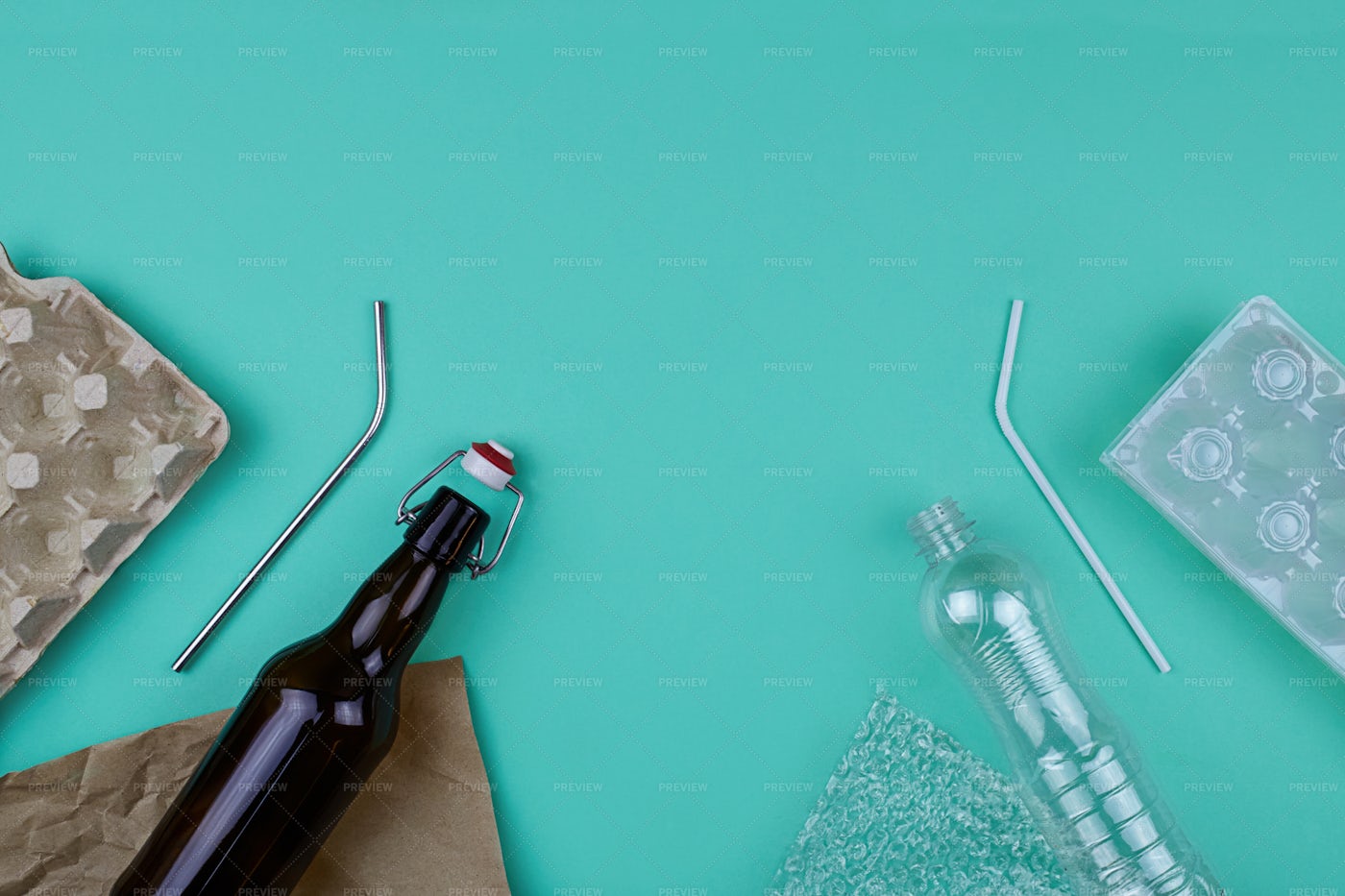 Plastic And Eco Items: Stock Photos