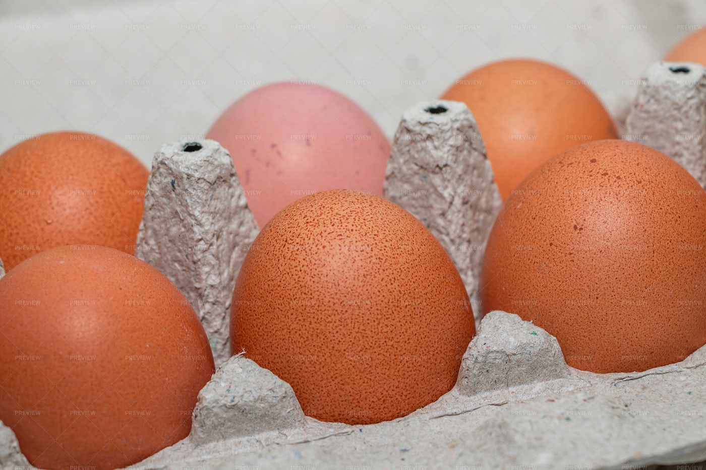 Tray Of Brown Eggs: Stock Photos