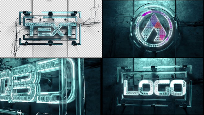 Neon Logo Glass Freebies template preview