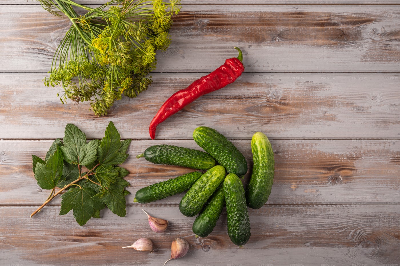 Cucumber Pickling Background: Stock Photos