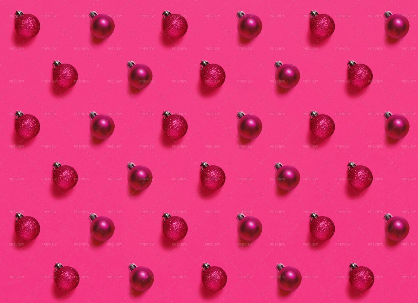 Pink Christmas Ornaments Pattern: Stock Photos