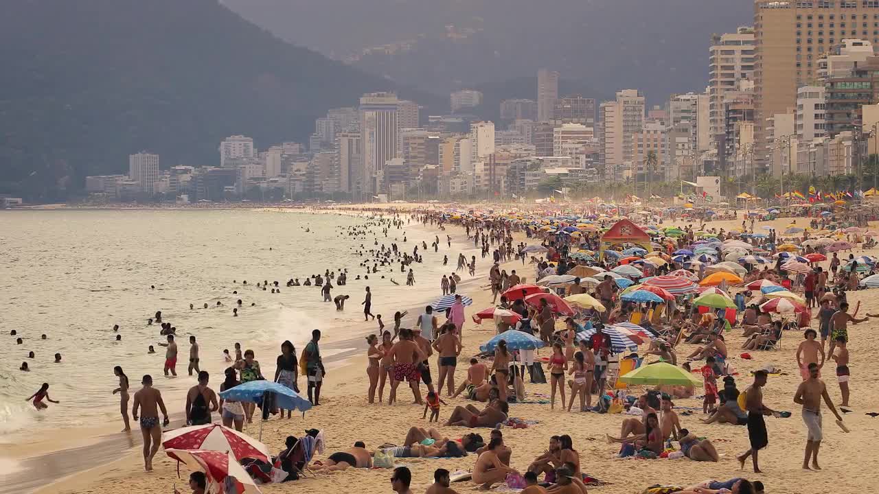 People On The Beach In Brazil - Stock Video | Motion Array