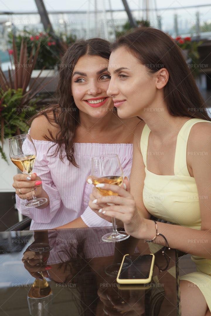Talking And Drinking Wine: Stock Photos