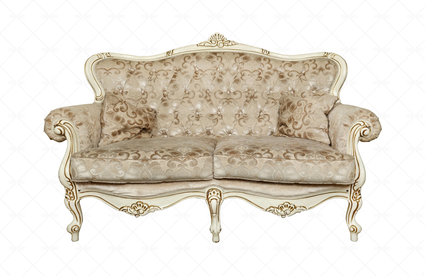 White Tufted Chesterfield Sofa: Stock Photos