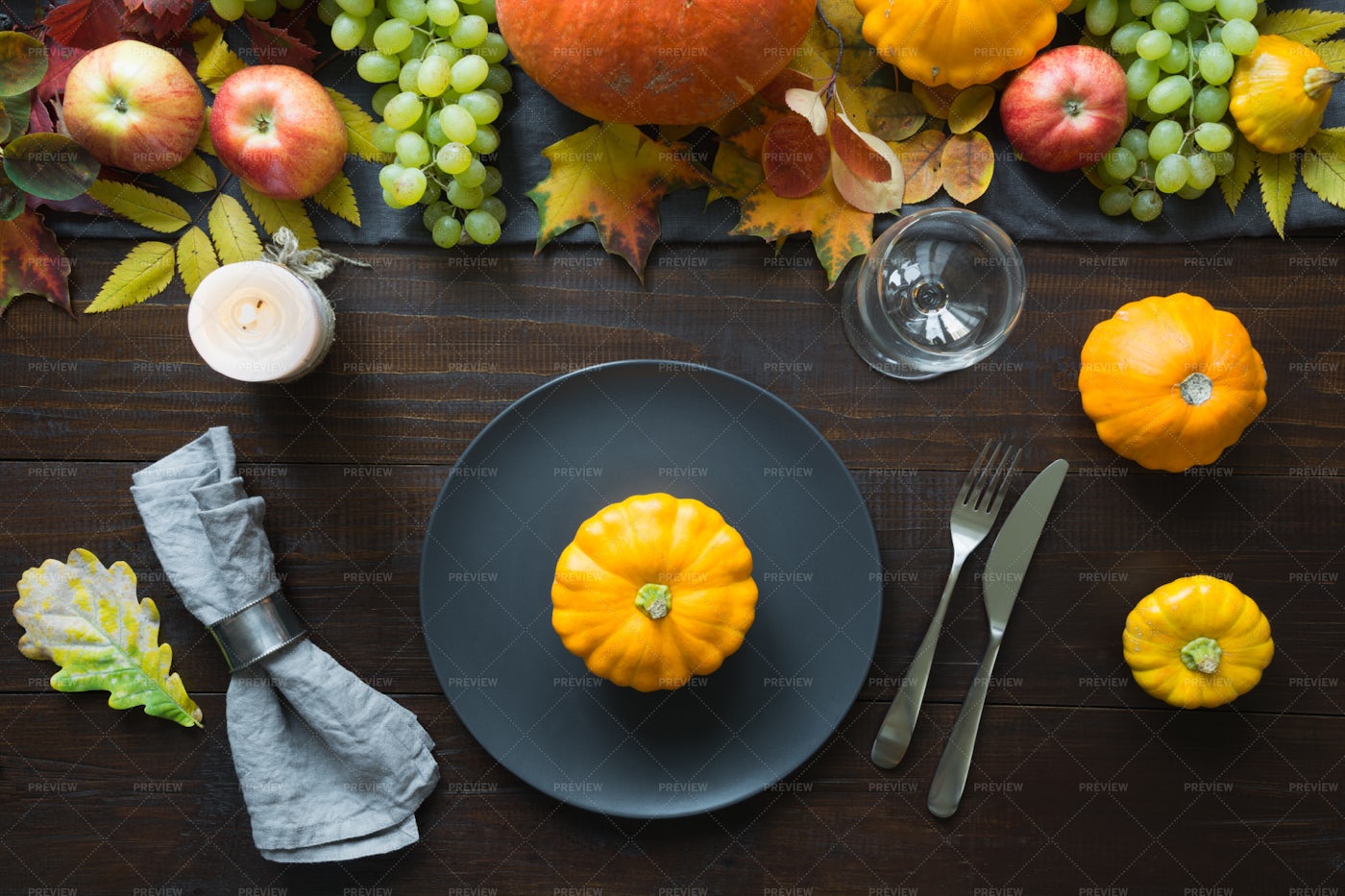 Fall Table Setting: Stock Photos
