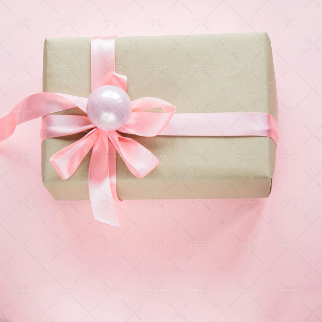 Christmas Gift On Pink: Stock Photos