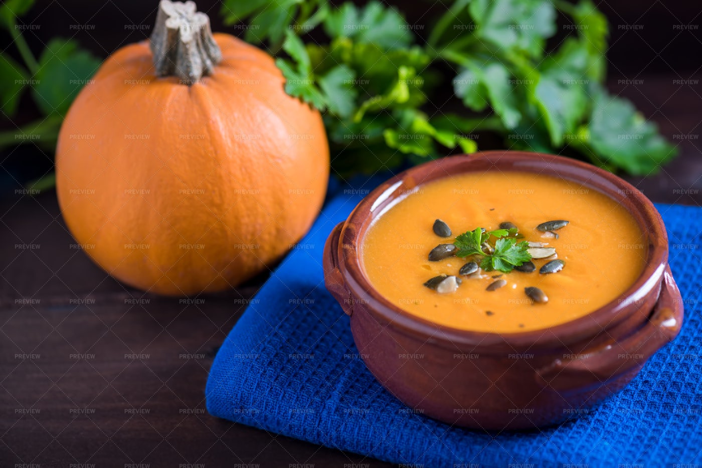Fresh Pumpkin Soup: Stock Photos