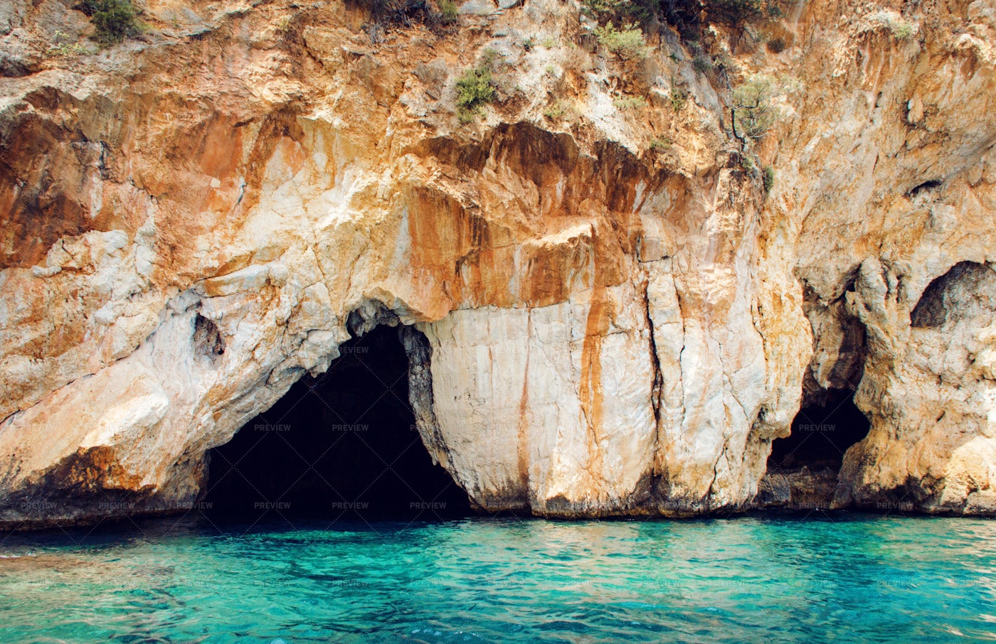 Infreschi Bay Caves, Campania, Italy: Stock Photos