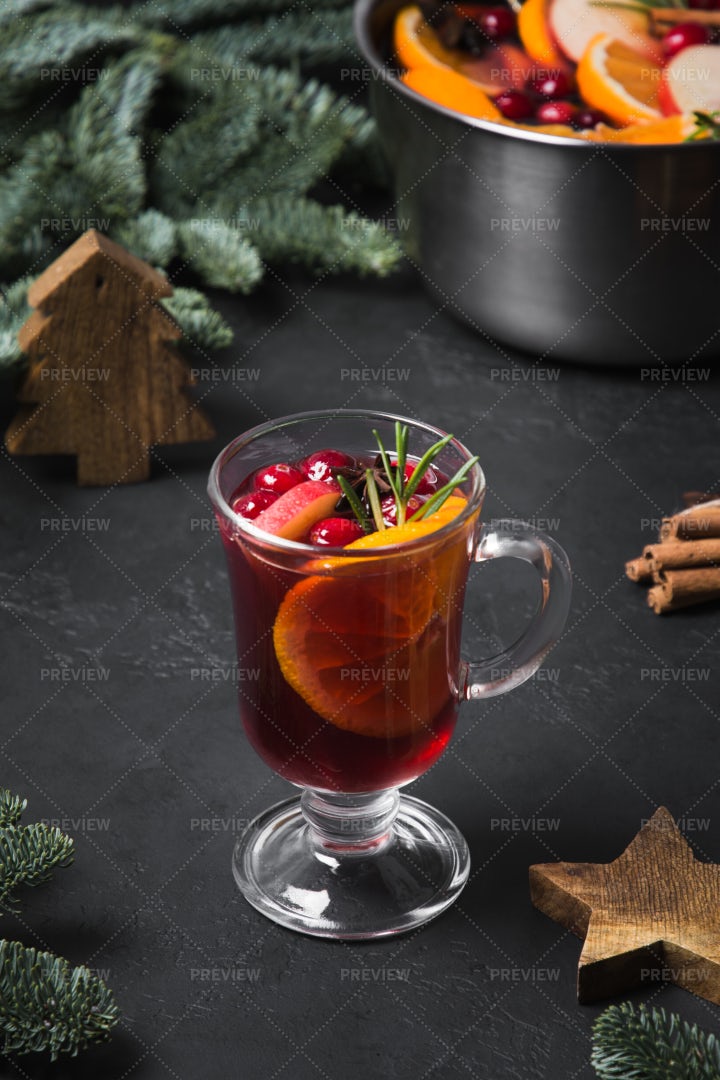 Mulled Wine In Glass: Stock Photos