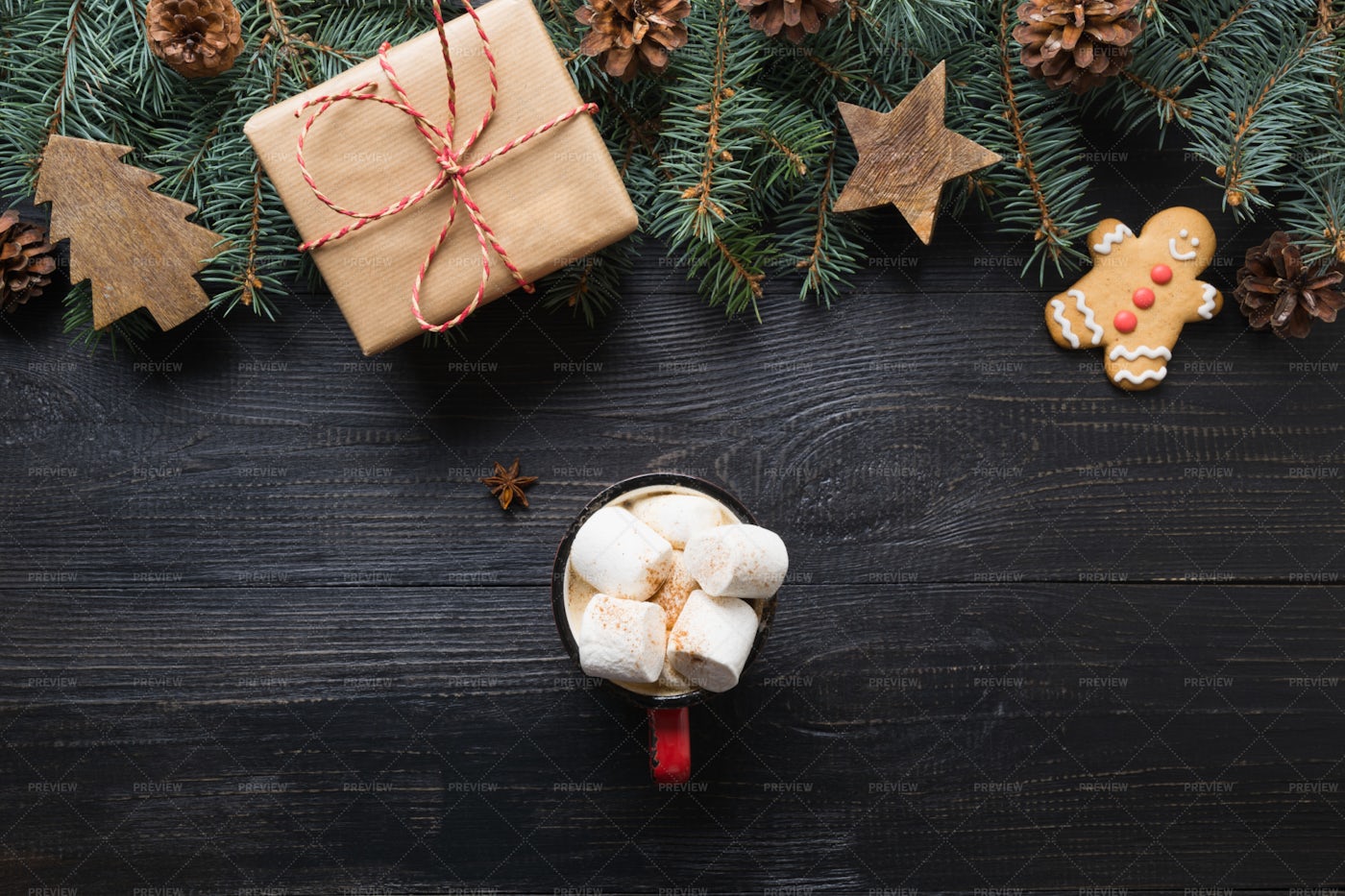 Christmas Gift And Coffee: Stock Photos