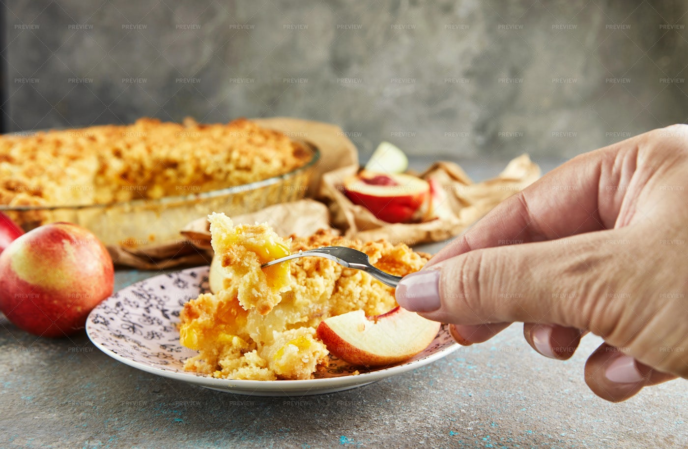 Eating Apple Pie: Stock Photos