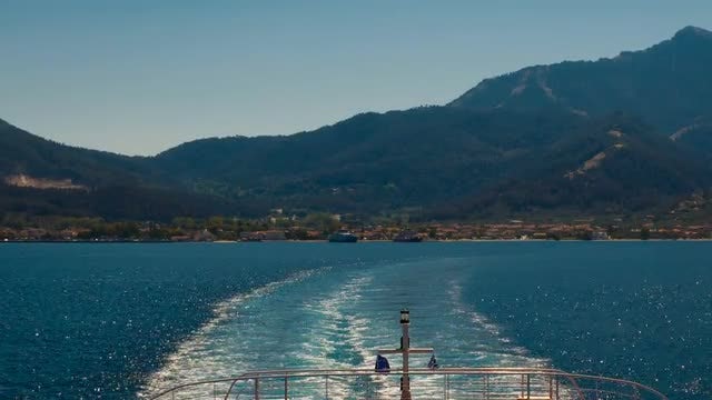 Ferry Departing From Remote Island: Stock Video