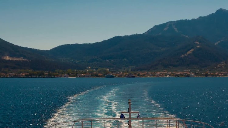 Ferry Departing From Remote Island: Stock Video