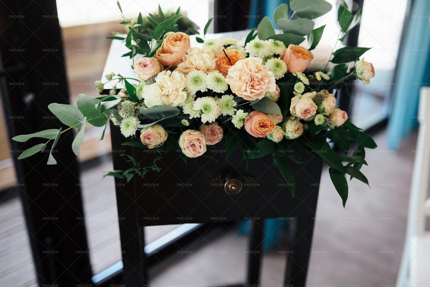 Bouquet On A Table: Stock Photos