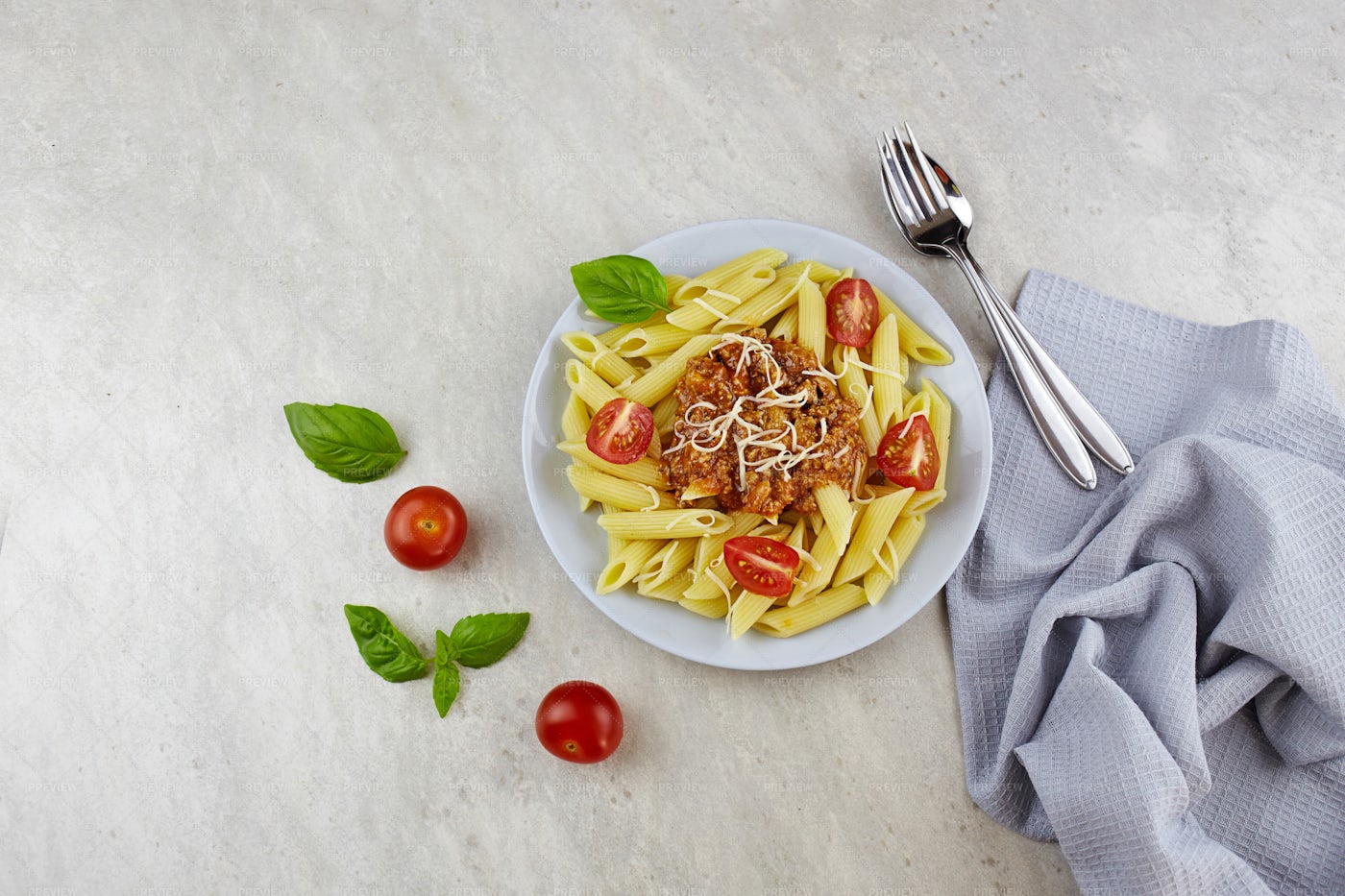 Bolognese Pasta Penne: Stock Photos
