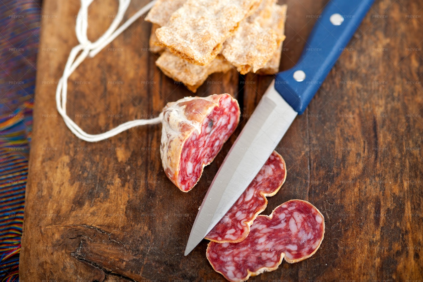 Italian Salami Slices: Stock Photos