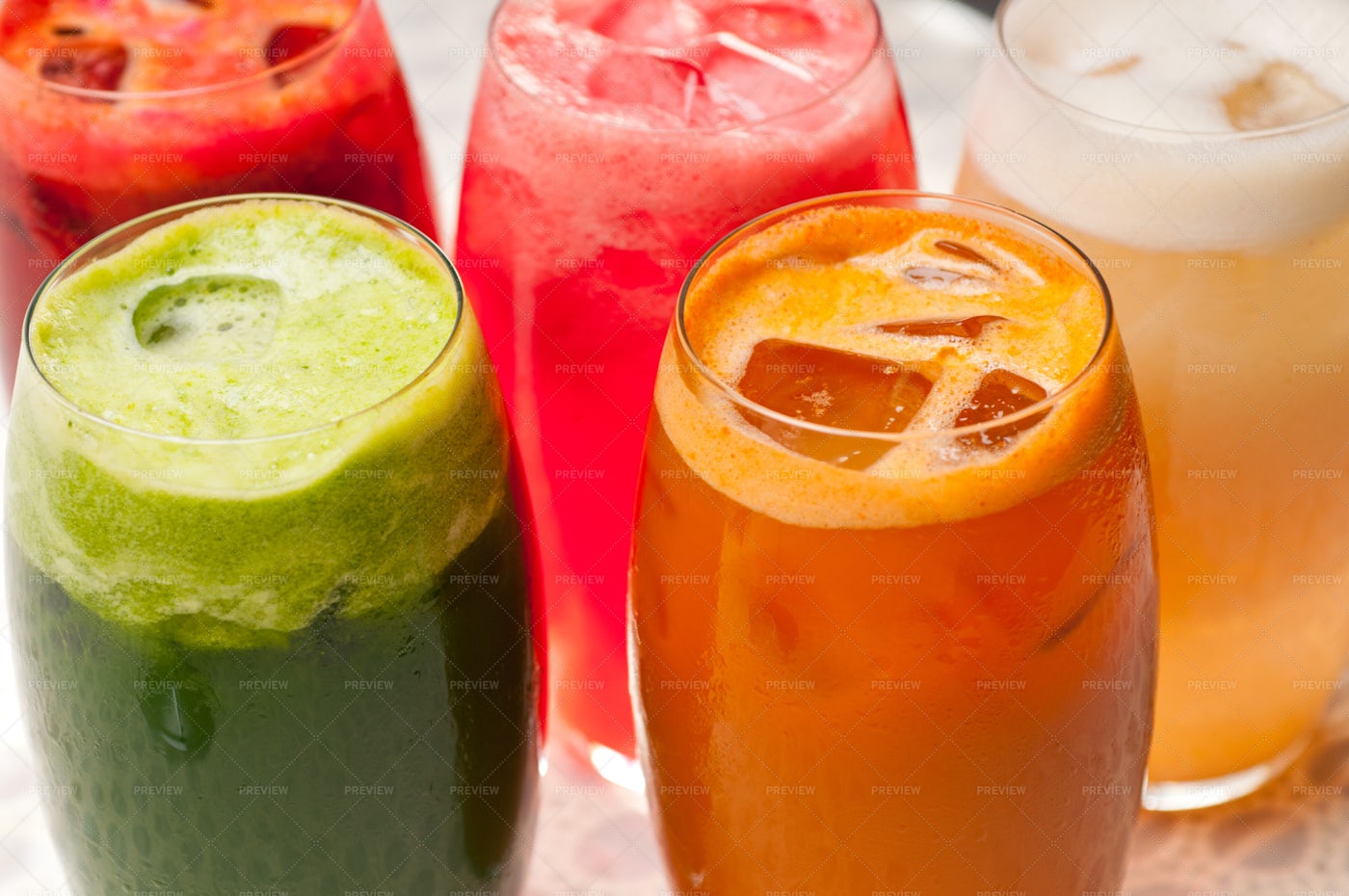 Colorful Healthy Drinks: Stock Photos