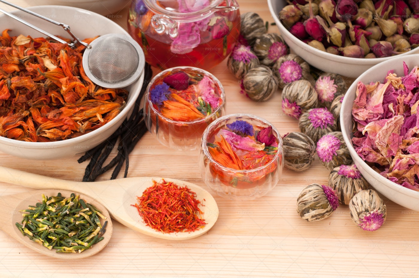 Natural Floral Tea: Stock Photos