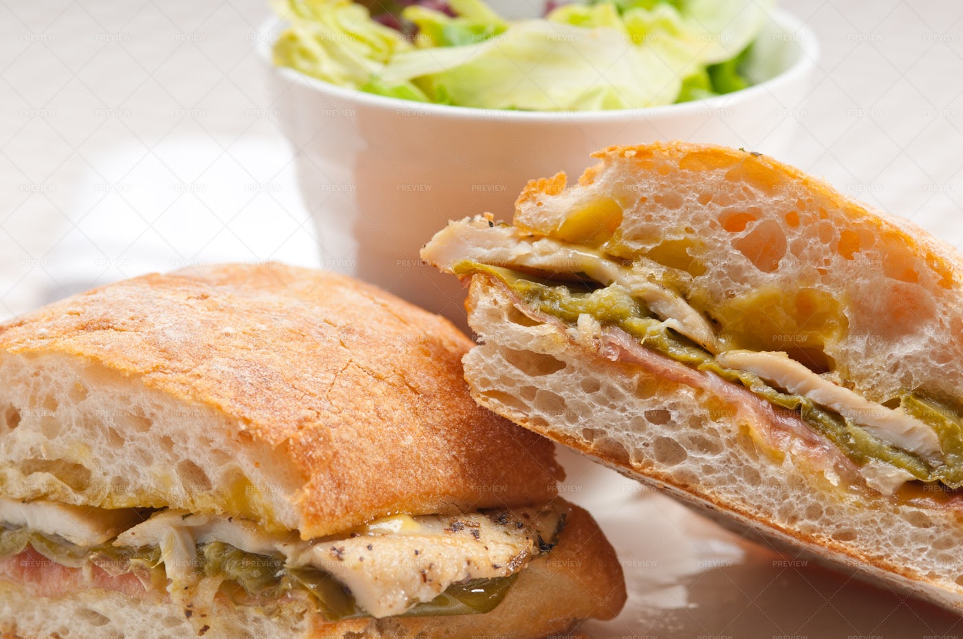 Chicken Panini Sandwich: Stock Photos