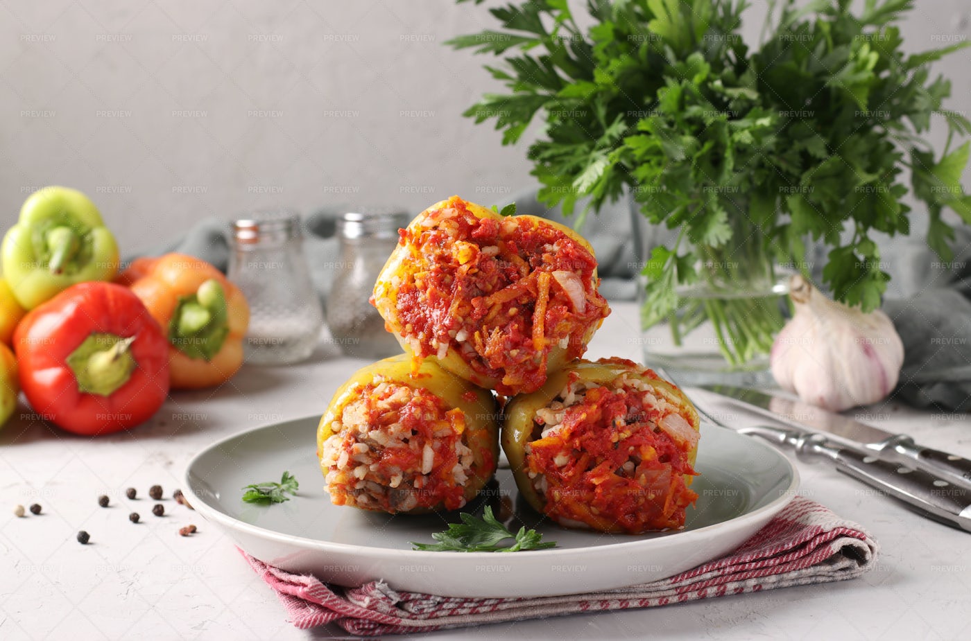 Stuffed Peppers: Stock Photos