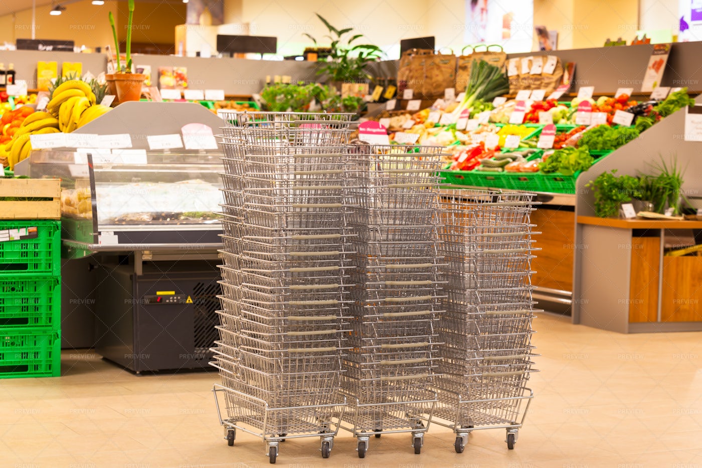 Shopping Basket Stacks: Stock Photos