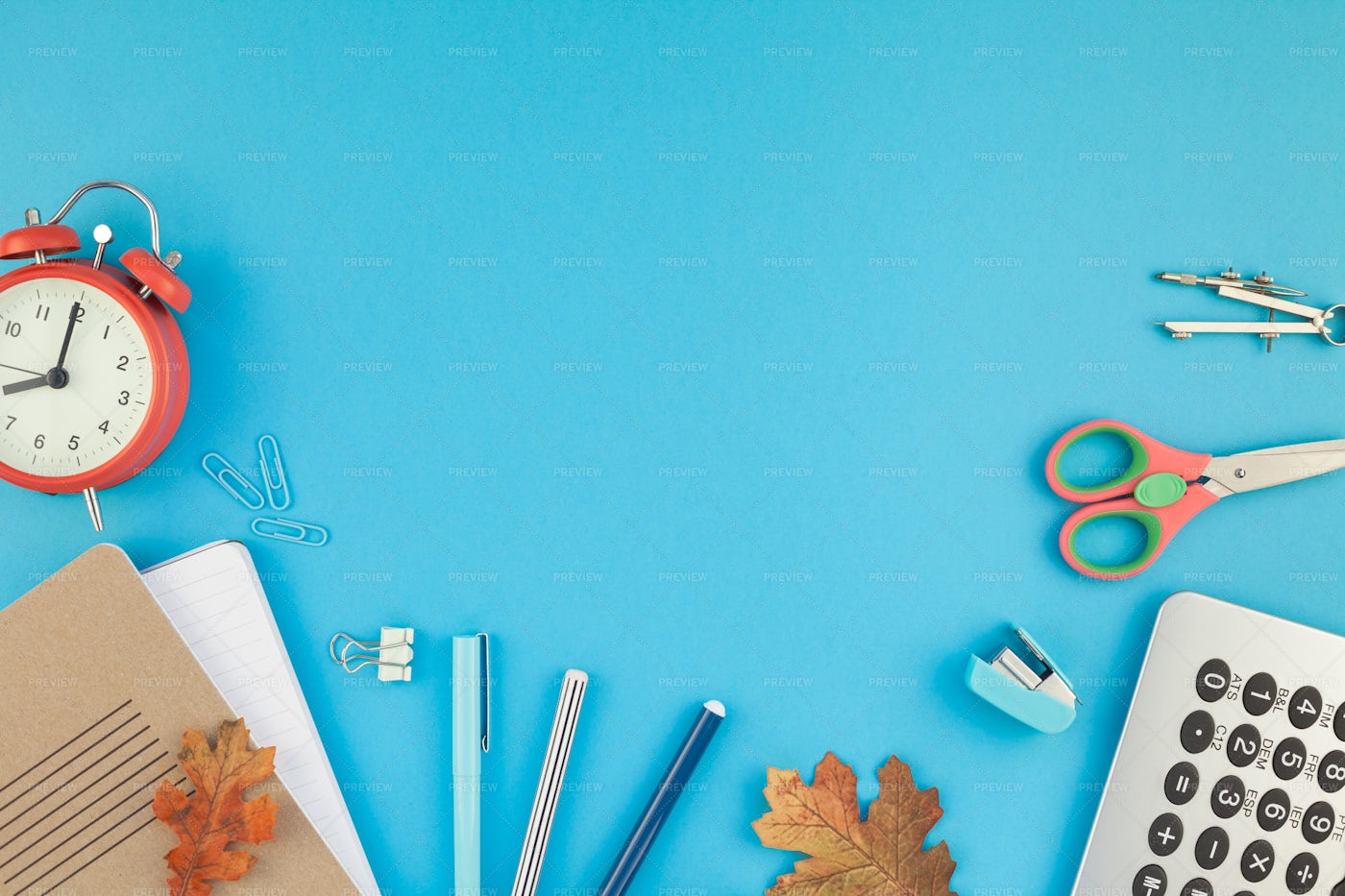 Back To School Supplies Background: Stock Photos
