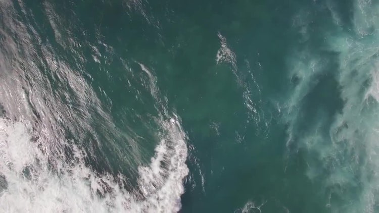 Ocean With Big Foamy Waves: Stock Video