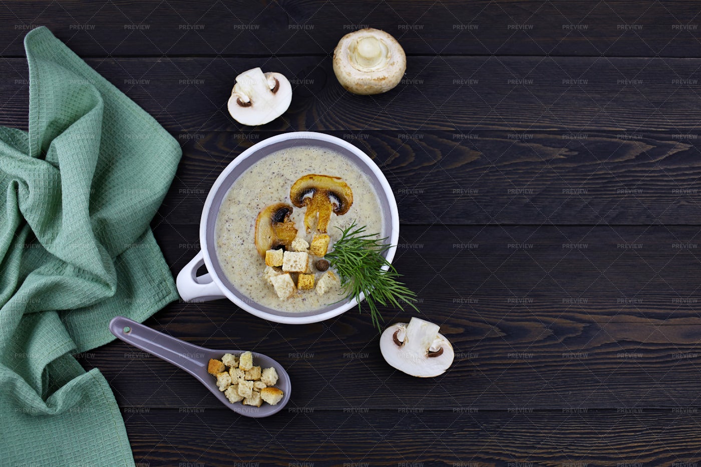 Mushroom Cream Soup: Stock Photos
