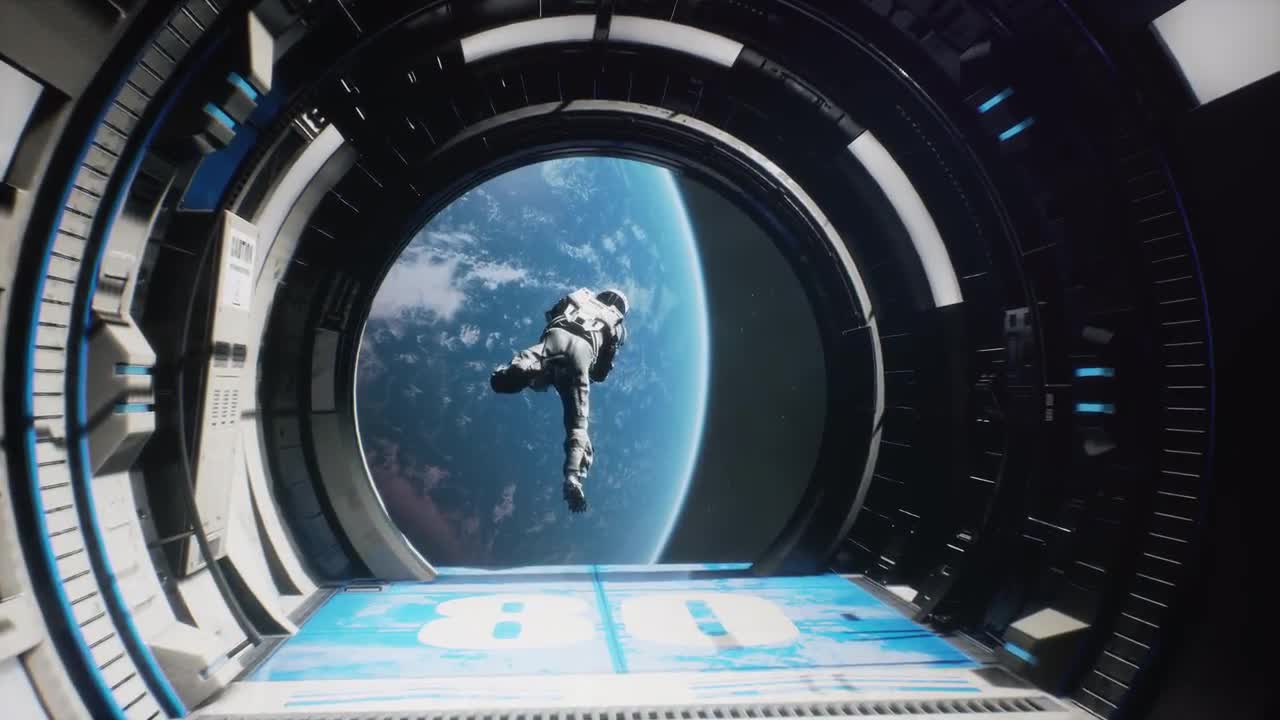 Astronaut Running Leap Stock Motion Graphics Motion Array