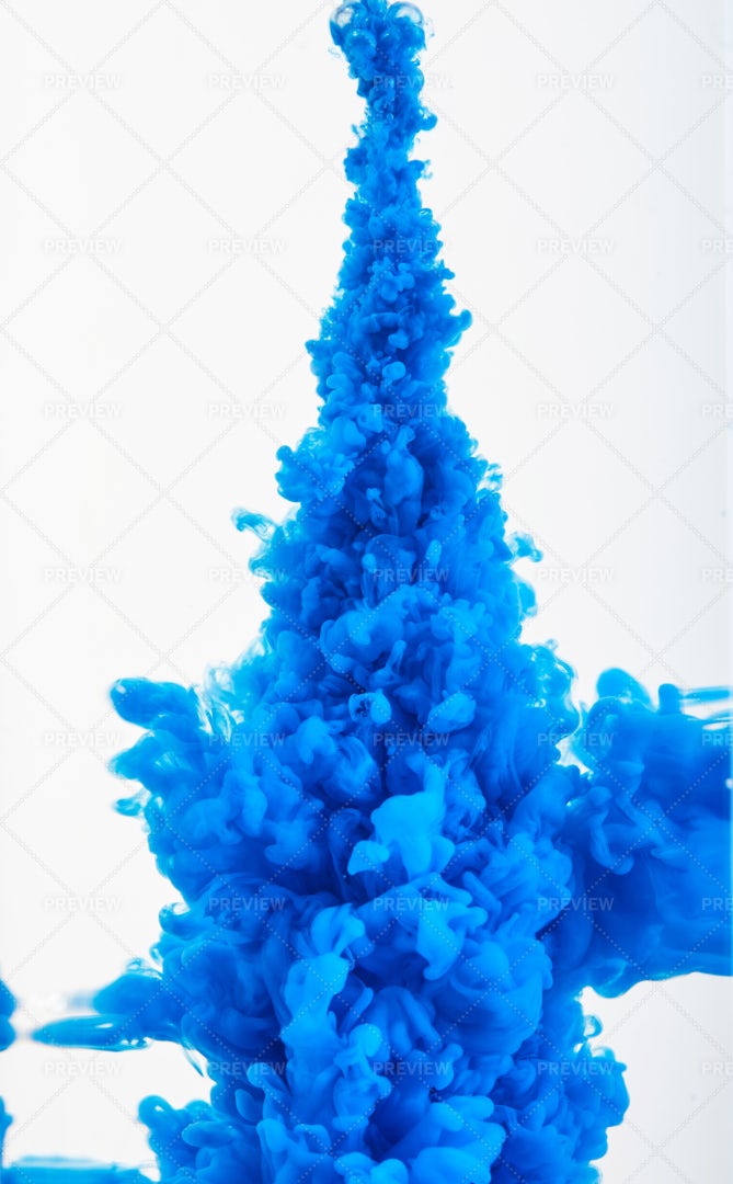 Blue Puff Of Paint: Stock Photos