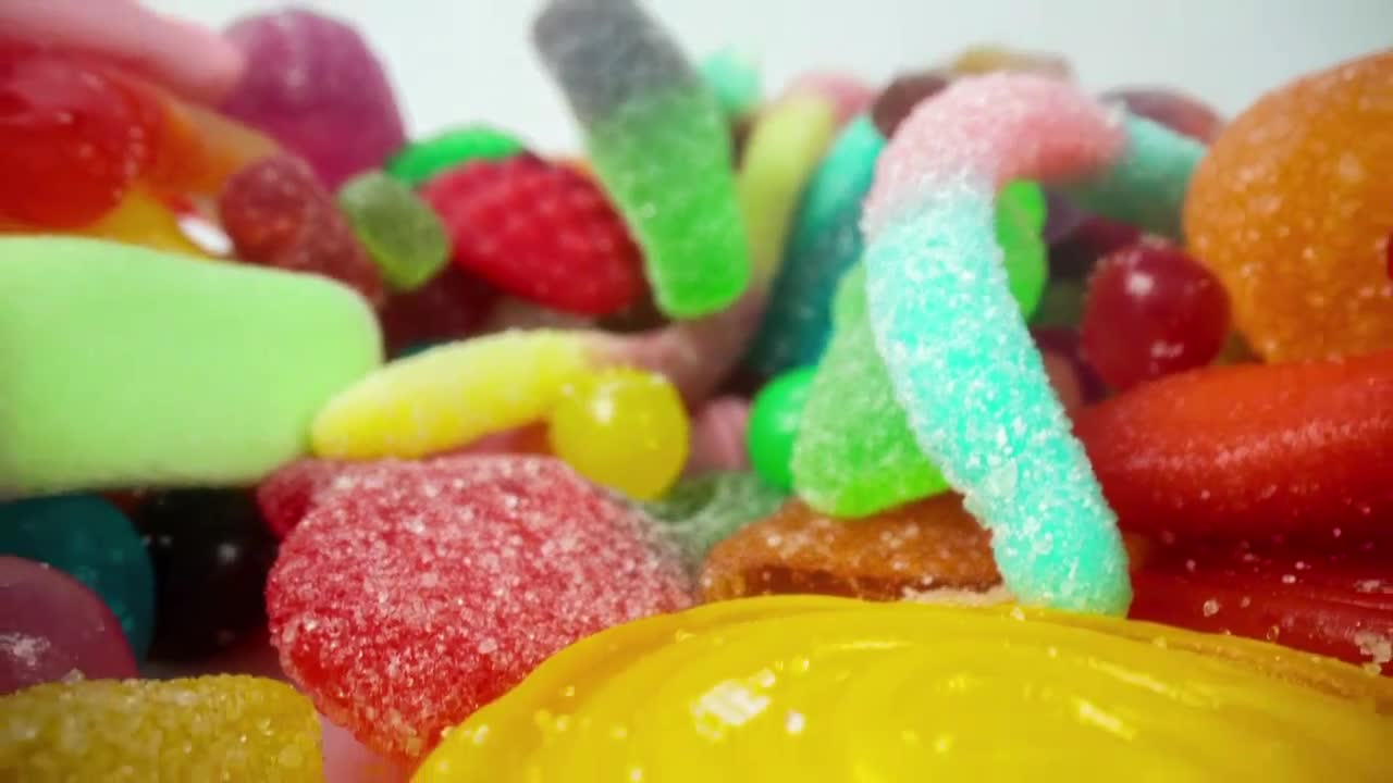 Sugar Coated Gummy Candies Stock Video Motion Array 3045