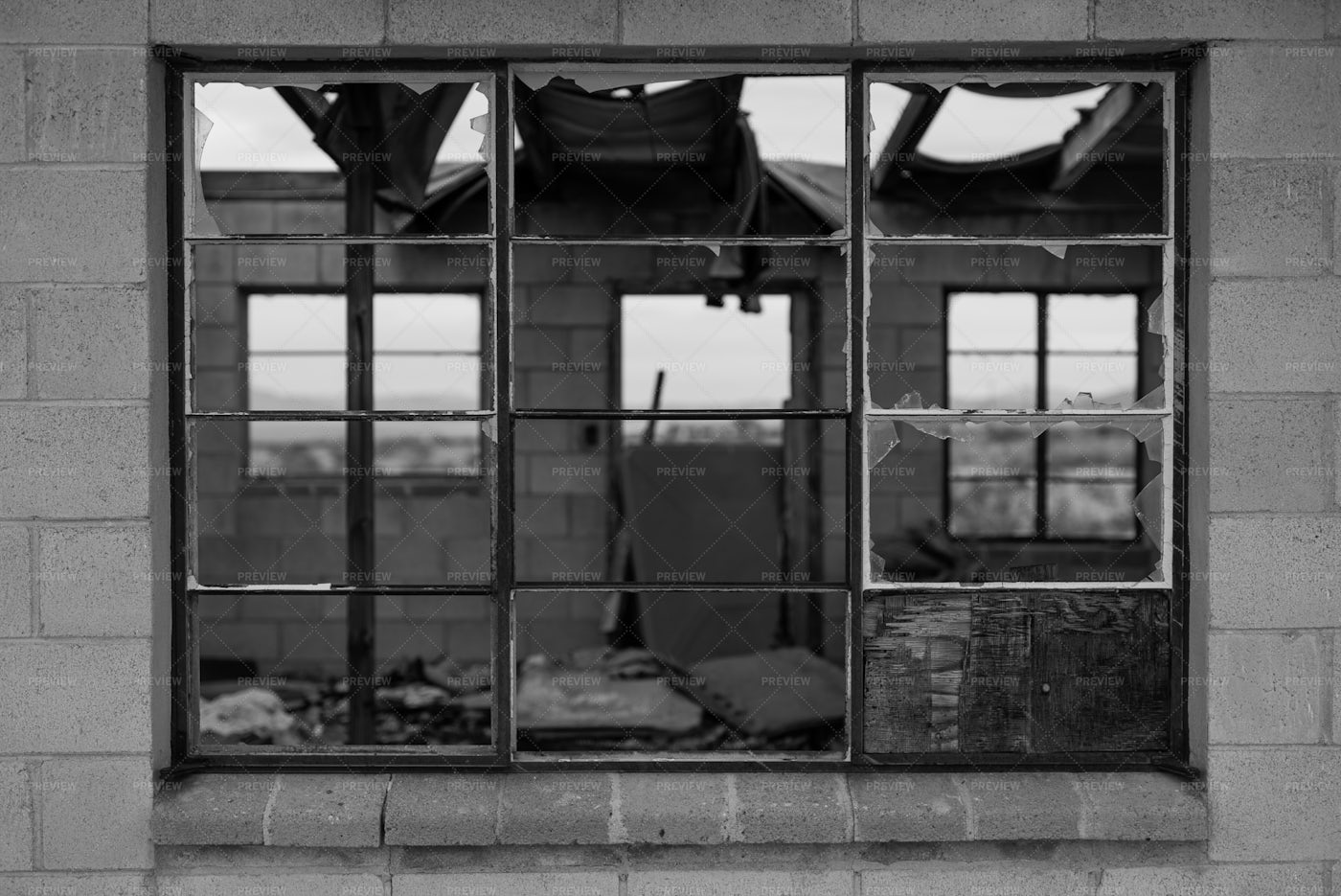 Window In A Derelict Building: Stock Photos