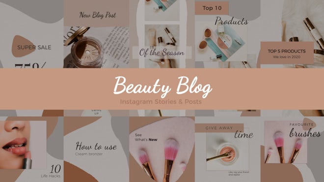 Beauty Blog Instagram Stories & Posts Freebies template preview