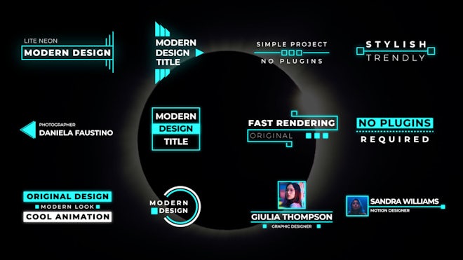 Lite Neon Titles Freebies template preview