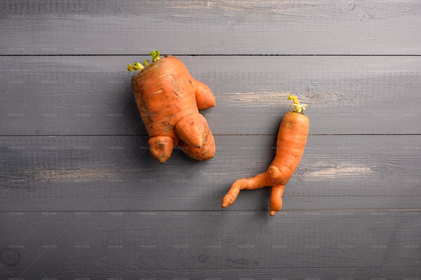 Funny Shape Carrots: Stock Photos