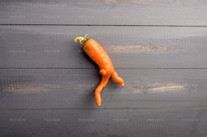 Funny Shape Carrot Look Like Legs Stock Photo 702579631