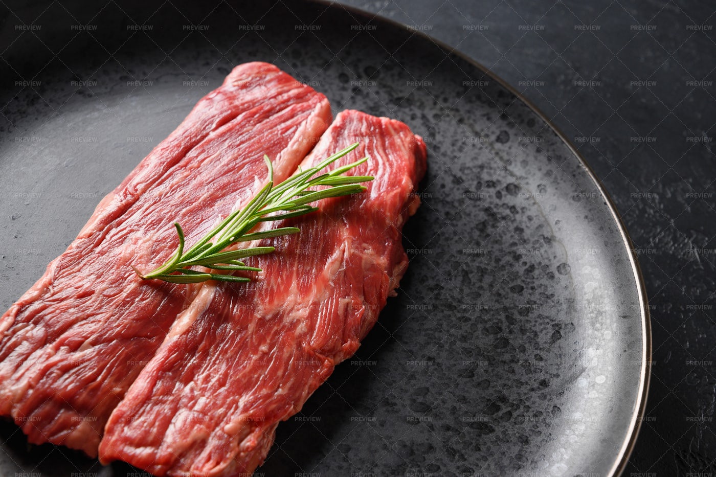 Raw Marbled Ribeye Steak: Stock Photos