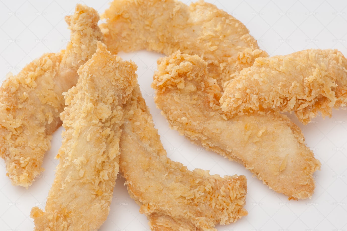 Chicken Pieces In Bread Crumbs: Stock Photos