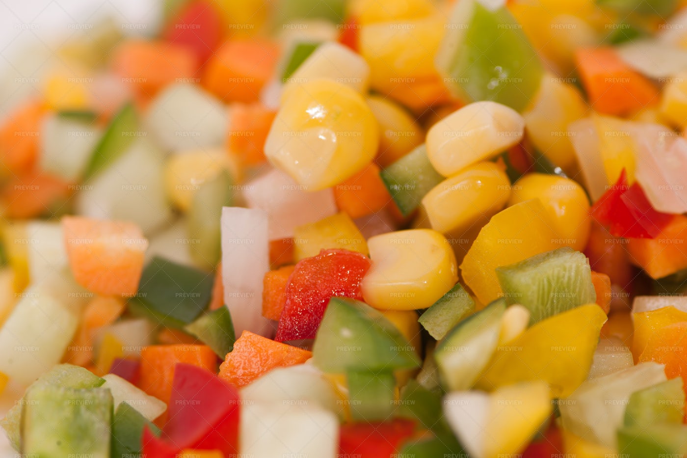 Diced Vegetable Close-Up: Stock Photos