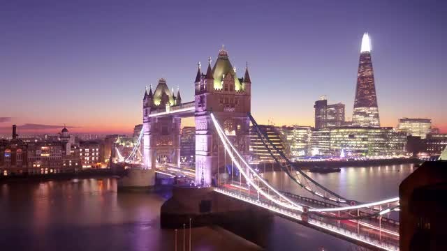 London Day To Night Time Lapse: Stock Video
