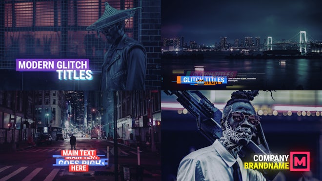 Glitch Lower Thirds Freebies template preview