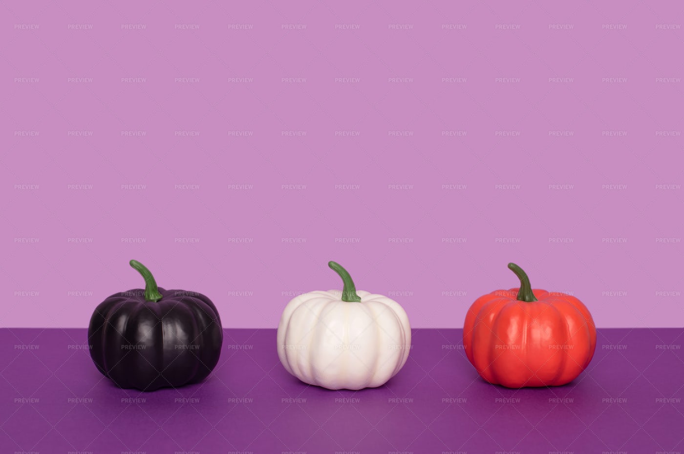 Painted Decorative Pumpkins: Stock Photos