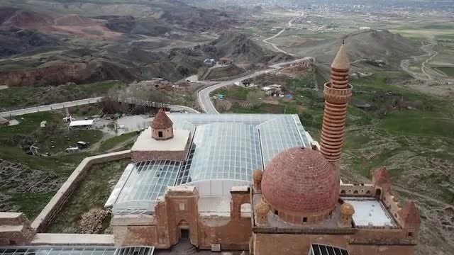 Ishak Pasha Palace From Top: Stock Video