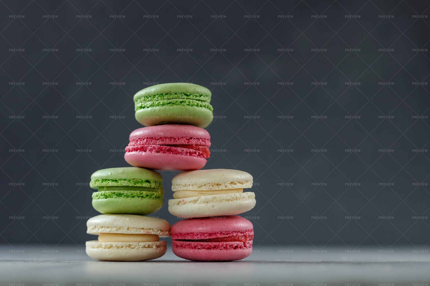Macarons Like A Pyramid: Stock Photos