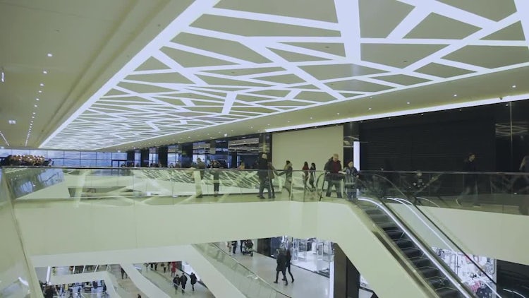 People Walking Around The Mall: Stock Video