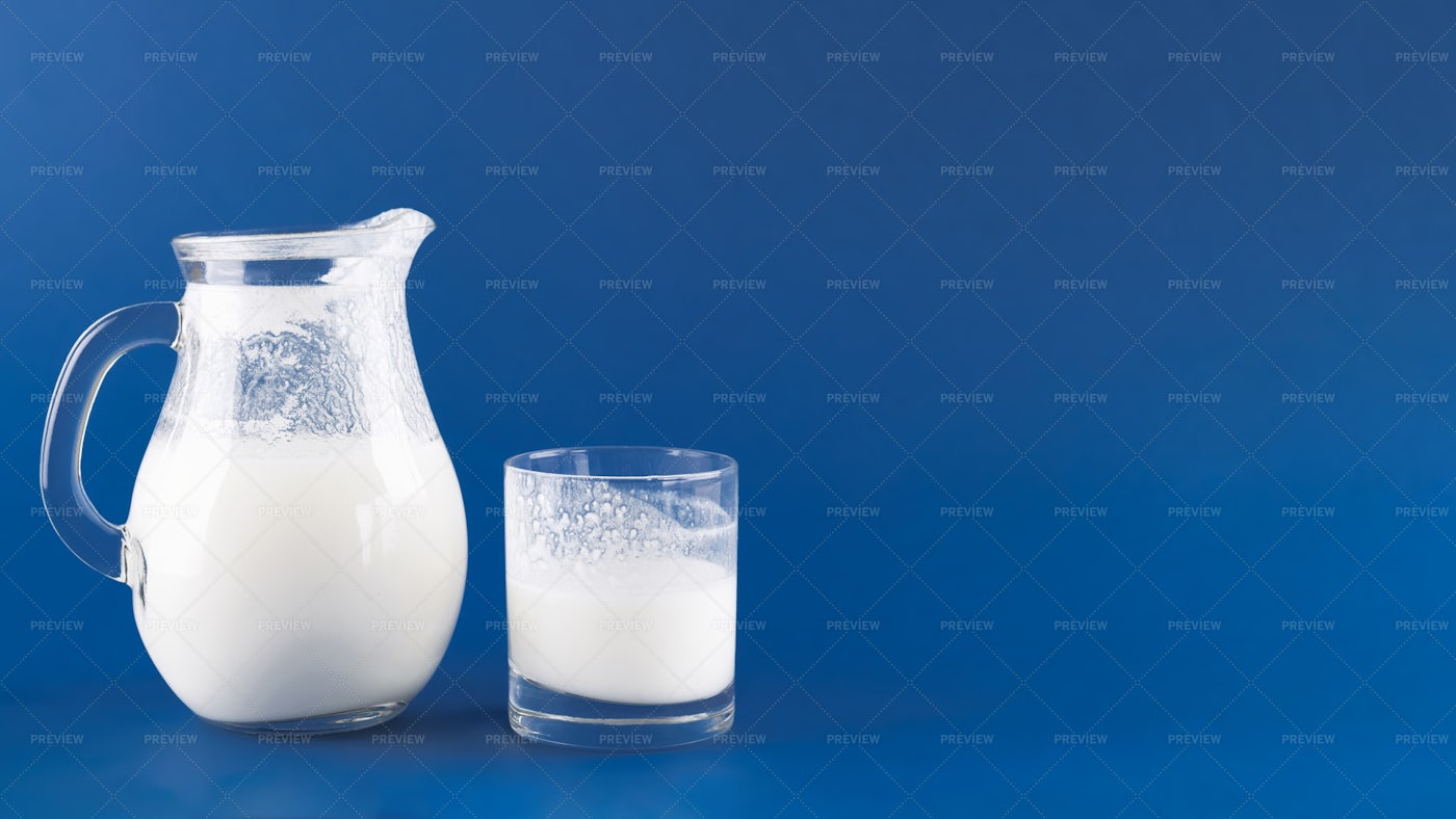 Jug And Glass Of Kefir: Stock Photos